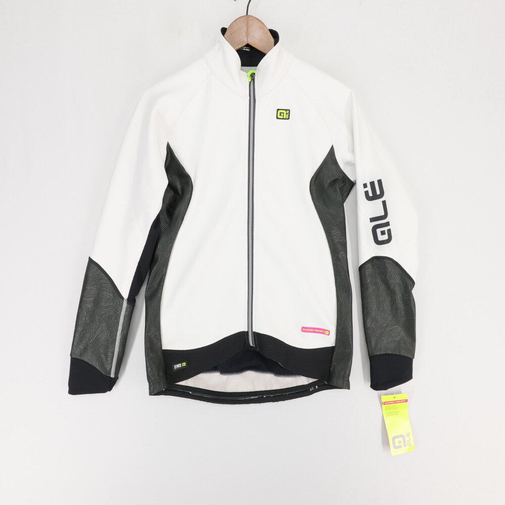 Ale PRR Cycling Jacket Womens XL White Black Full Zip Thermal Made In Italy